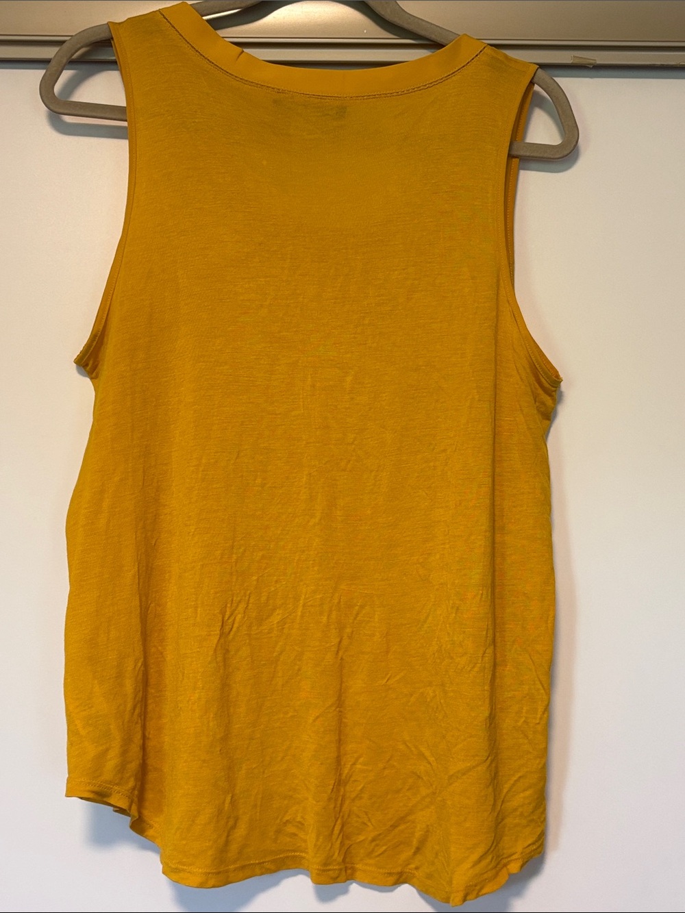 French Connection Women’s Mustard Yellow Tank Top - Classic Scoop Neck medium - Picture 3 of 3